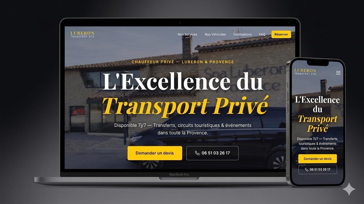 Aperçu du site Luberon Transfert VTC