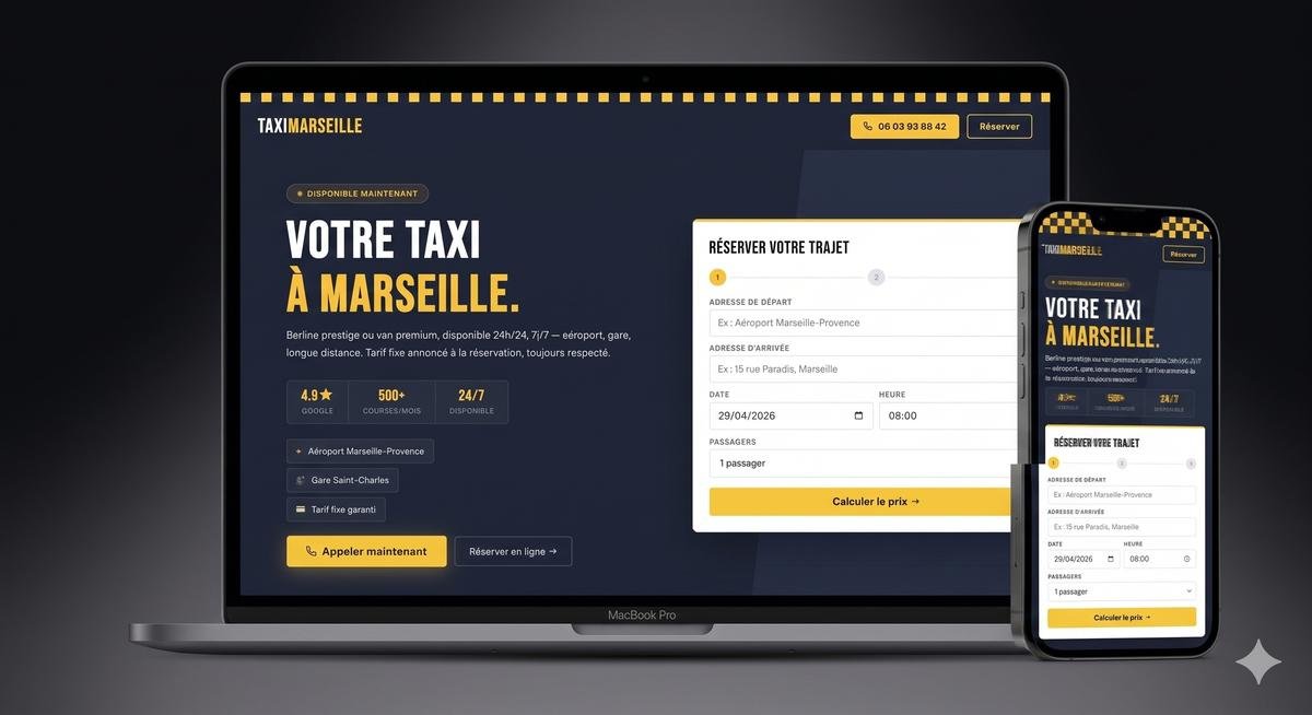 Aperçu du site Taxi Marseille