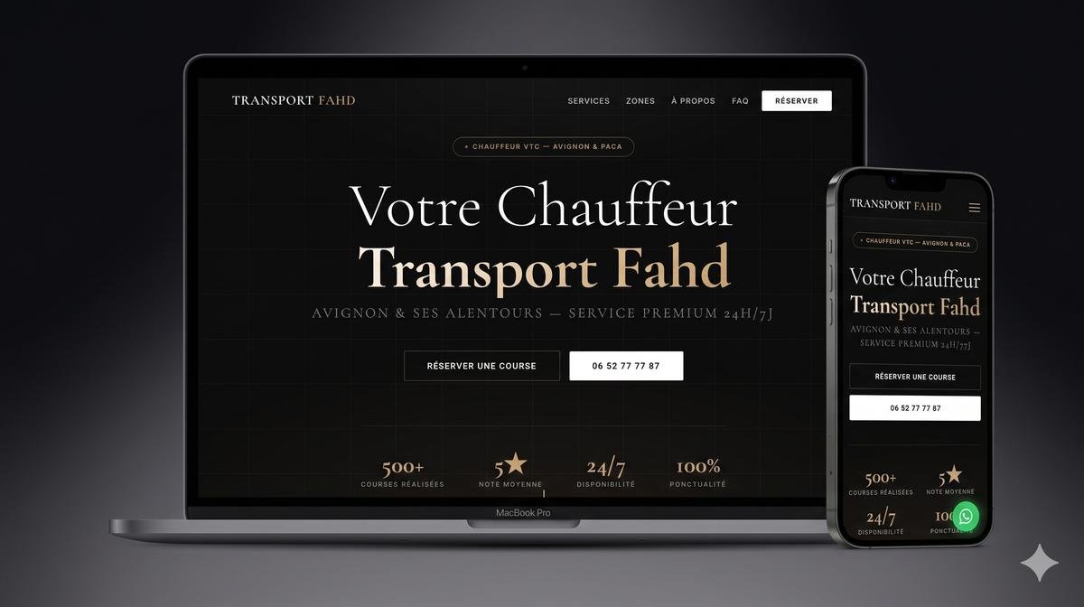 Aperçu du site Transport Fahd